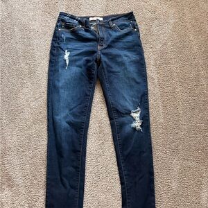 KanCan Dark Blue Distressed Skinny Jeans